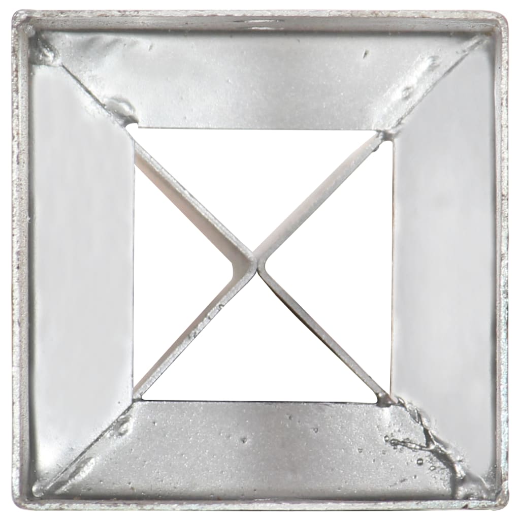 Ground Spikes (2 Pcs) Silver 12*12*89 Cm Galvanized Steel