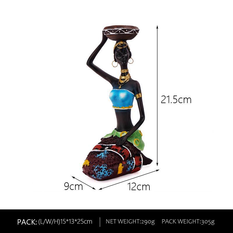 Nordisches Kerzenständer-Ornament aus schwarzem Kunstharz für die Heimdekoration