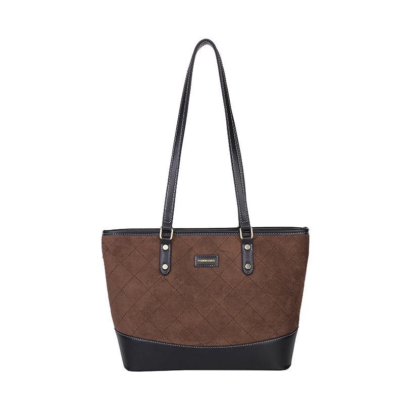 Retro Casual Large-capacity Diamond Shoulder Bag Women's New Niche Design Fashionable Light Luxury Portable Tote Bag