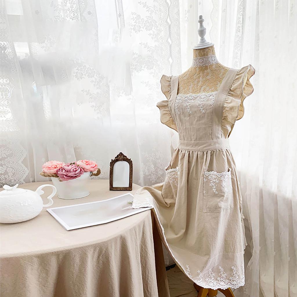 Women's Baking Apron Women's Ruffles And Roses Apron For Baking, Cooking & Crafts For Women's
