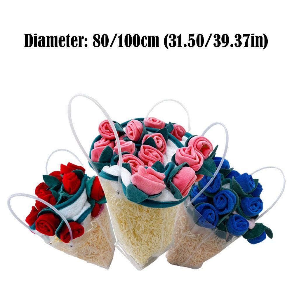Flannel Rose Blanket Finished Product Rose Nap Blanket Portable Artificial Flowers  Confession Gift