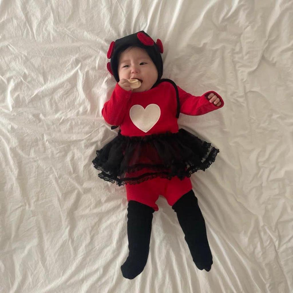 Children's Heart Pajamas: Cozy Autumn/Winter Two-Piece Set for Babies & Toddlers