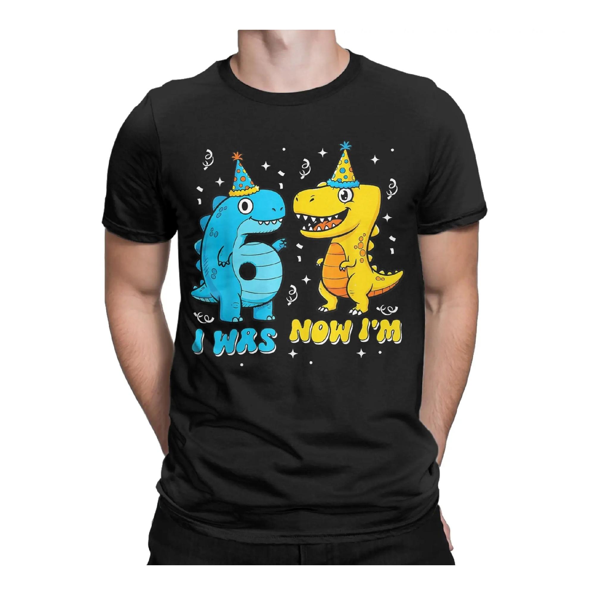 

I was 6 Now I m 7 67 Seven Year Old Birthday T-Shirts Men Italian Brainrot Cool Cotton Tees O Neck Short Sleeve T Shirts Clothes S чёрный