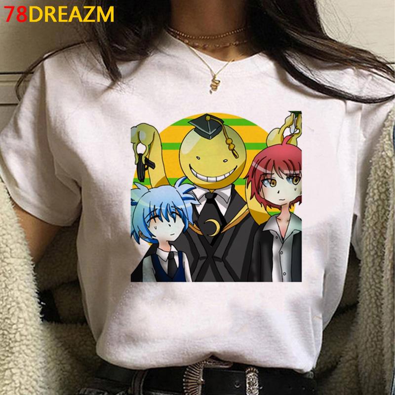 Japońskie Anime Damski/Męski T-Shirt Assassination Classroom Oversize T-Shirty Vintage Grunge Casual 2023 Letnia Odzież Topy Koszulka