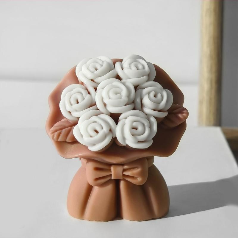 3D Rosenstrauß Kerzenform Silikonform zum Basteln von Aromatherapiekerzen Valentinstagsgeschenk Bastelbedarf