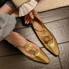 Luxury Rome Shoes Women Elegant Shallow Shoes Summer New Pointed Toe Retro Shoes Designer Dress Walking Flats Mujer Zapatillas