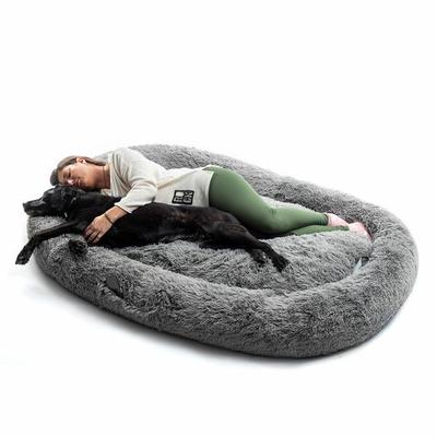Dog Bed for Humans - - XXL - Grey - Ergonomic - Removable Cover