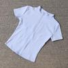 Women's Quick-Dry Slim-Fit Yoga Top - Waist-Cinching Short Sleeve with Half-High Collar