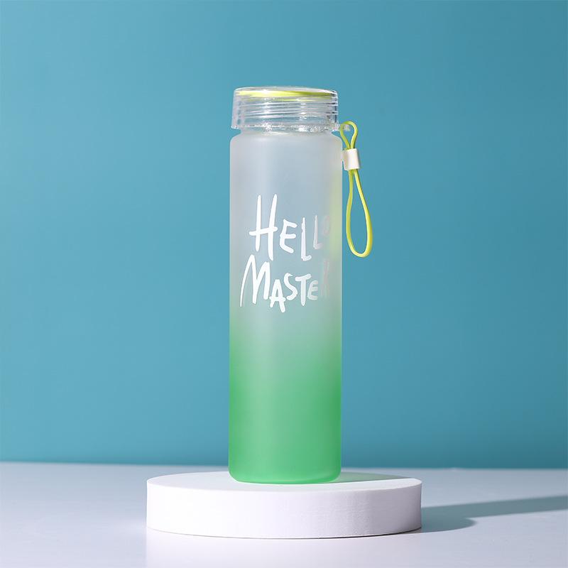 Color Gradient  Plastic Water Bottle Large Capacity Sports Kettle 460ml Cold Cup Wholesale Portable Compact Transparent Gift