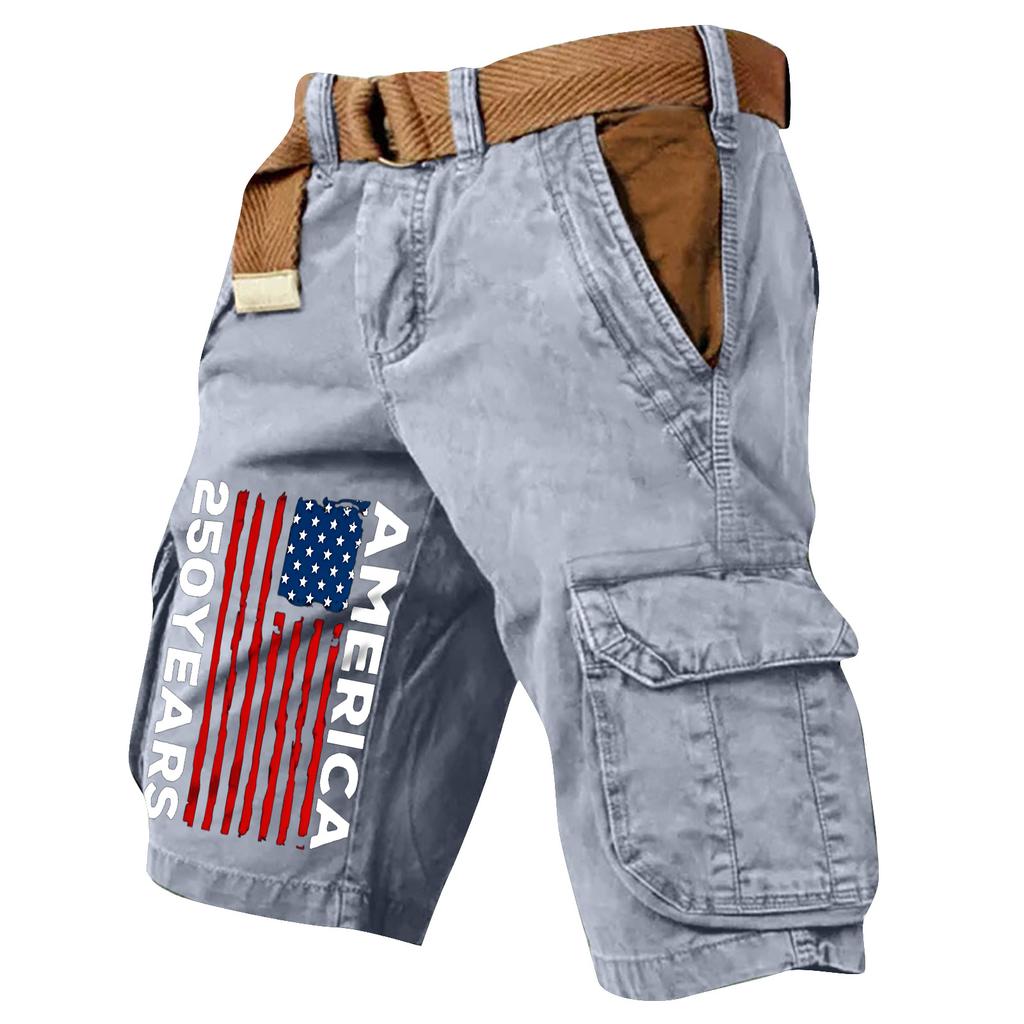 Pantaloncini Cargo Casual Stampati da Uomo per l'Estate con Tasche Multiple
