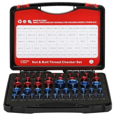 A84E-Ut And Bolt Thread Checkers For Nut Bolt Size Finder And Identifier Standard And Metric Thread Checkers Set