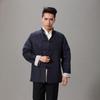 Men's Ethnic Style Tang Suit Jacket: Reversible Cotton-Linen Long Sleeve Hanfu for Spring/Autumn