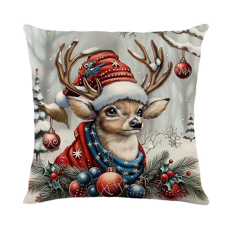 Christmas home decoration pillow cover Santa Claus Fawn Snowman printed sofa cushion suite room decoration friend gift