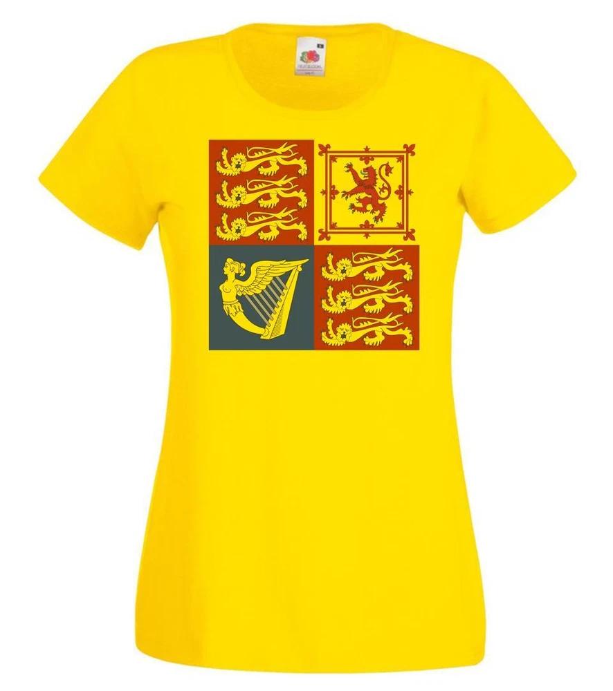 Ladies Great Britain Queen Elizabeth King Charles Monarch Royal Standard Uk Flag 2XL