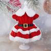 Soft Dog Winter Clothes Breathable Cats Christmas Dress Pet Outfit Santa Claus Dog Skirt  Xmas