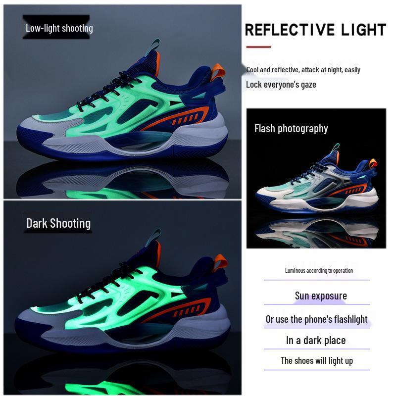 Luminous Fluorescent Junior Basketball Shoes for Indoor/Outdoor Competition and Training.