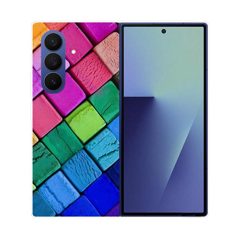 Luxury Transparent Hard PC Folding Phone Case For Samsung Galaxy Z Fold 7 6 5 4 ZFold 3 Fold7 Cases Fashion Painting Clear Cover