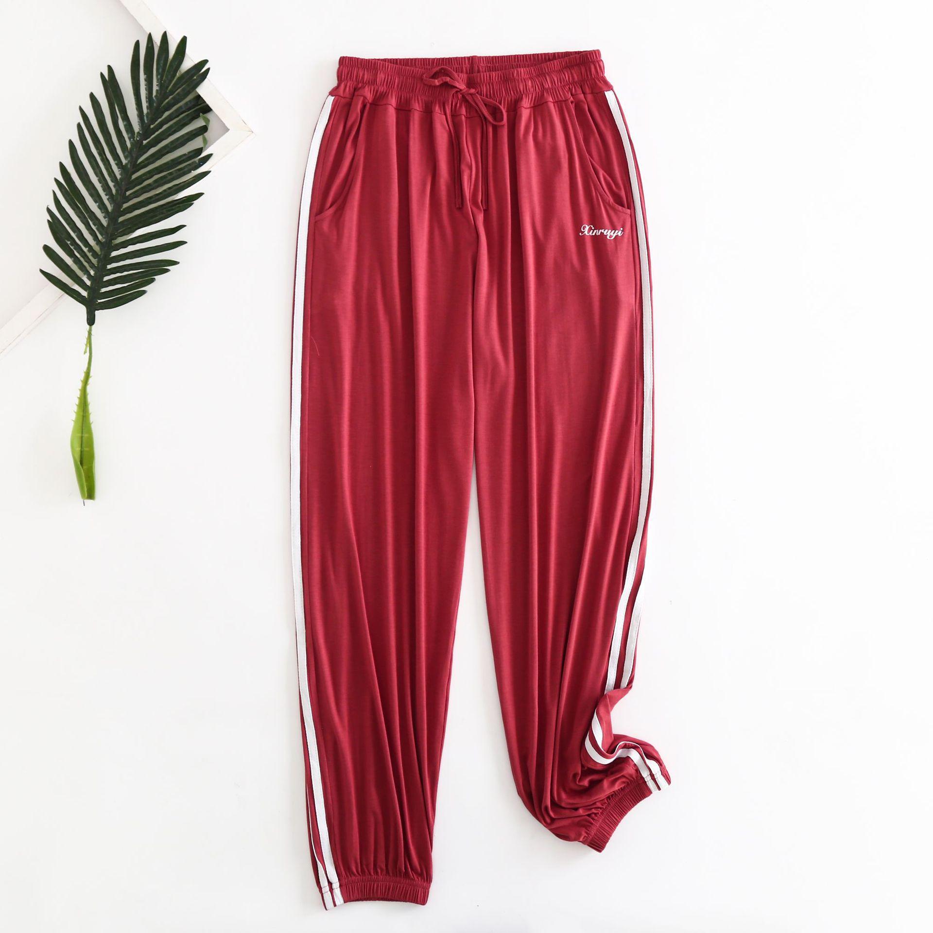 

Хлопковые гаремные брюки модал в полоску с высокой талией - Большой размер, Повседневные, Разноцветные для весны/лета Extra Large