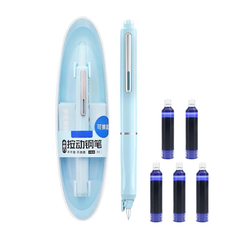 Space Capsule Click Pen, Small Cabin Door Technology Sense Student Homework Practice Calligraphy Fine Tip Nonsplash Ink Pen Set 2ml