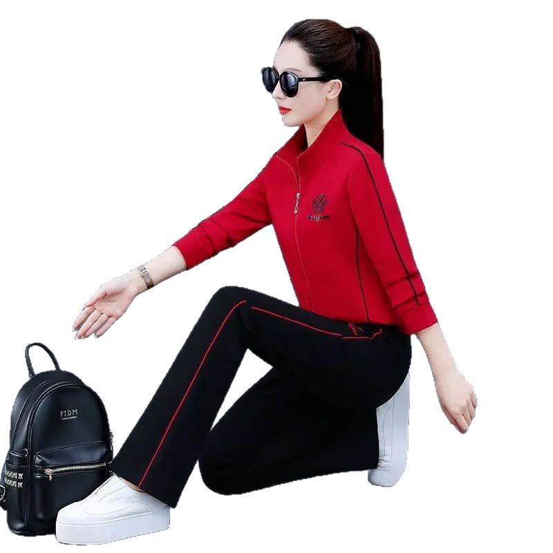 2025 Autumn Women's Korean Fashion Slimming Hoodie Running Set