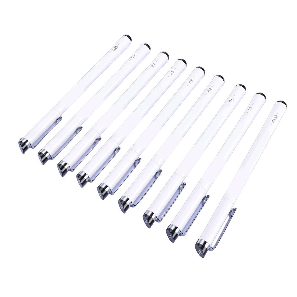 9 Pcs Micro Pen Set Black Water Proof Fineliner Pen for Drawing Sketch Comics Watercolor Calligraphy
