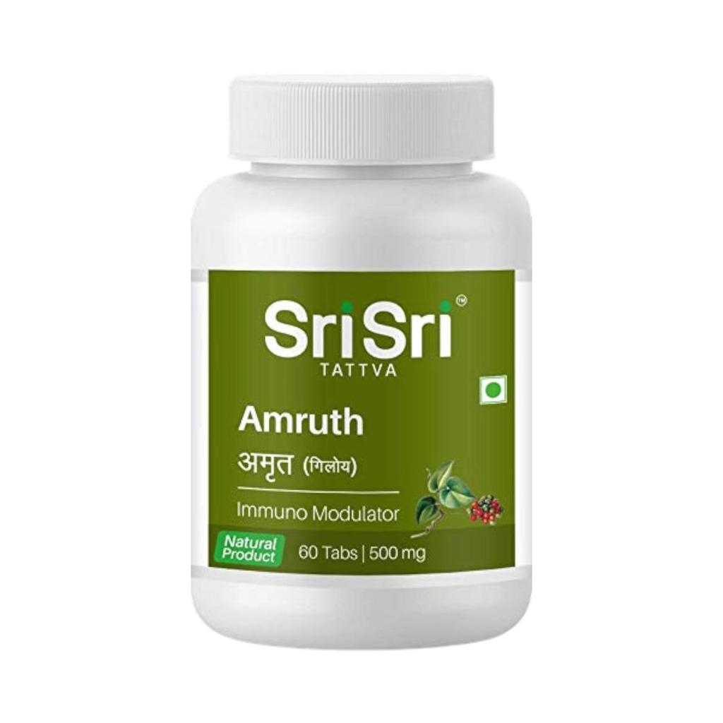 Sri Sri Tattva Ayurveda Amruth 500 Mg 60Tablets X Pack of 4 | Herbal Immunity Booster Supplement