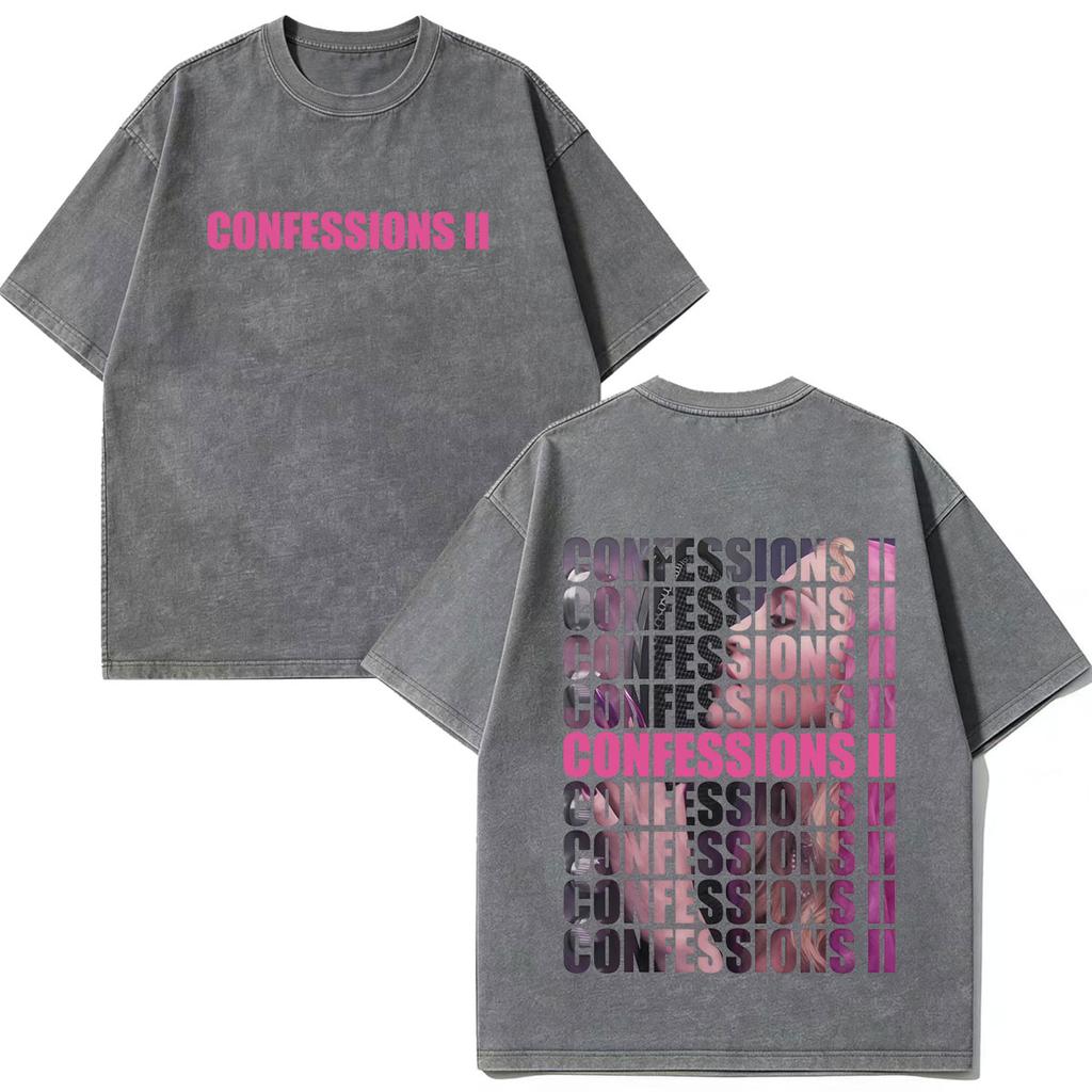 Madonna Confessions Ii Album Tour 2026 Print Vintage Washed Tshirt Men Women Fashion Loose Casual Cotton Hiphop Tshirts Tops