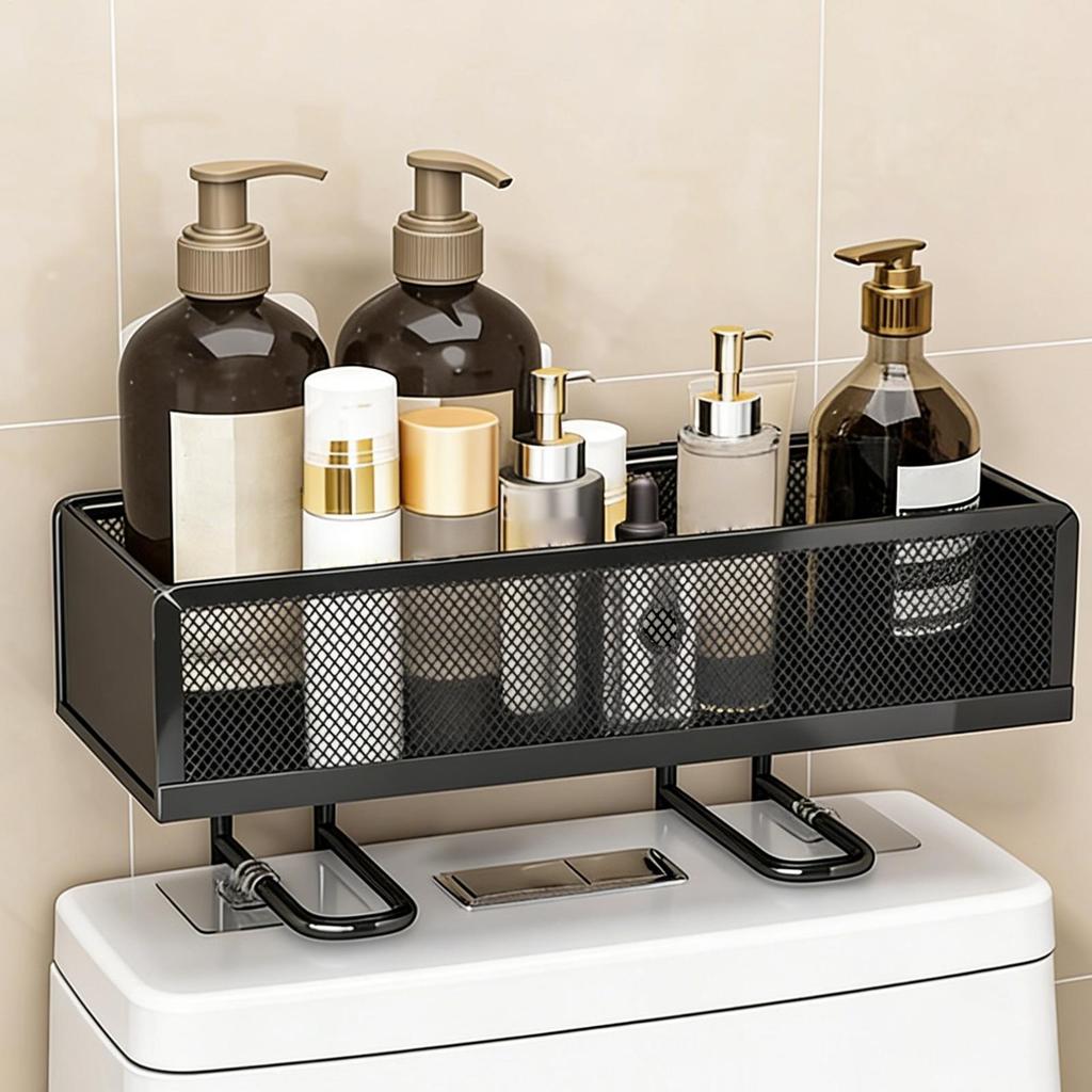 Toilet Shelf Metal Adhesive Space Saving Bathroom Stand Over Toilet Storage Shelves for Home Restroom Kitchen Laundry Room Paper