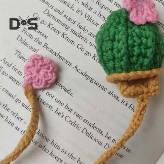 Szydełkowy Zakładka Kaktus Ręcznie szydełkowana Zakładka do robienia na drutach Dekoracja biurowa Żywy kolor Upominki na przyjęcie