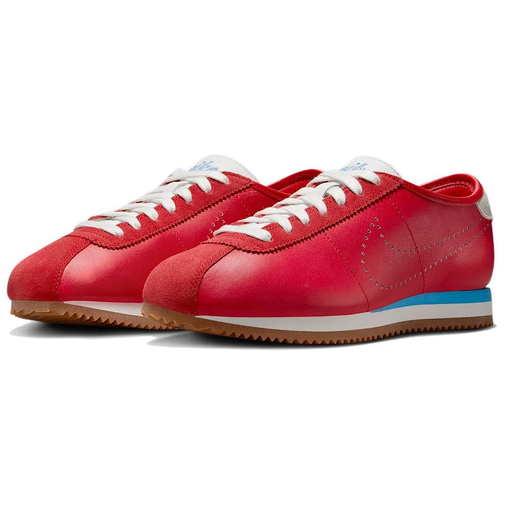 Nike Cortez Leather University Red University Blue Perforated Swoosh Women's Sneakers HQ1841-600