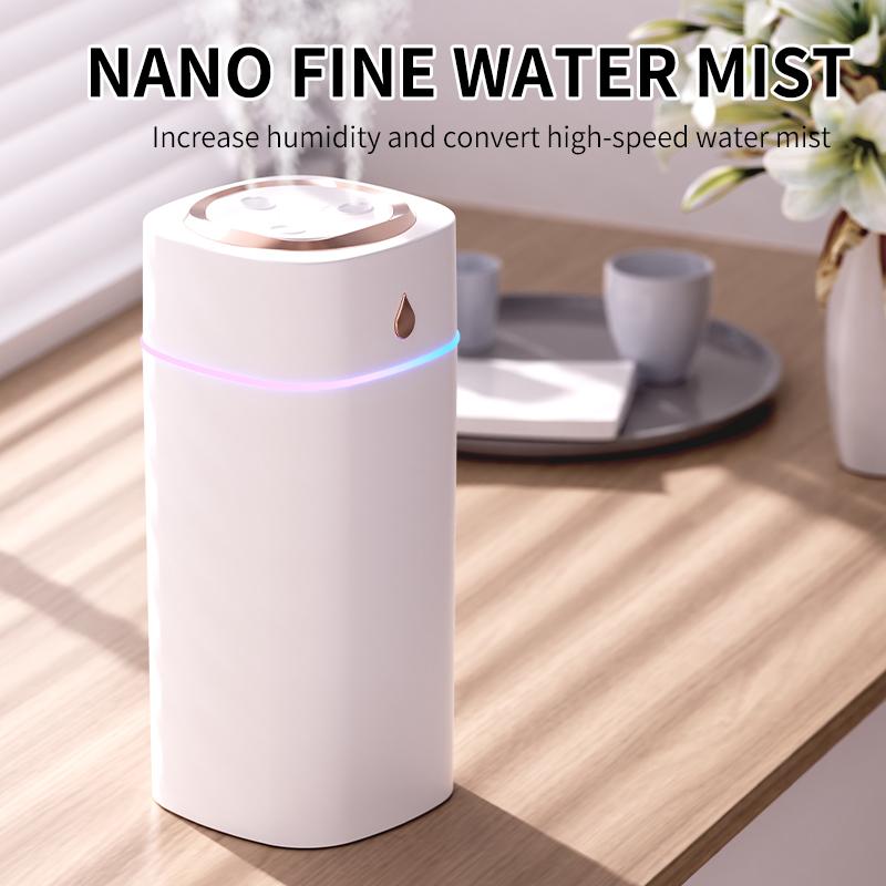 600ml Capacity Humidifier for Home Dormitory Office Bedroom USB Triple Misting N58D