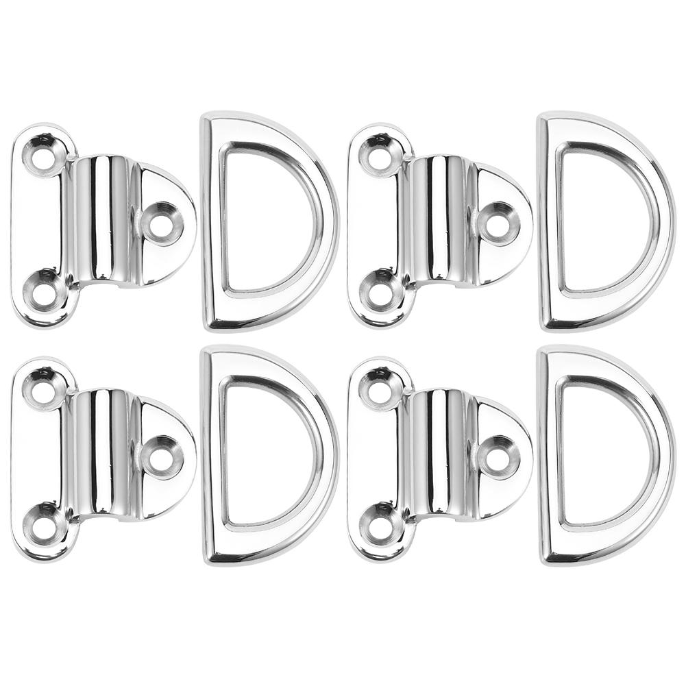 4PCS ZWS3217‑8 8mm 316 Stainless Steel D Ring Buckle Excellent Performance Yacht Accessory