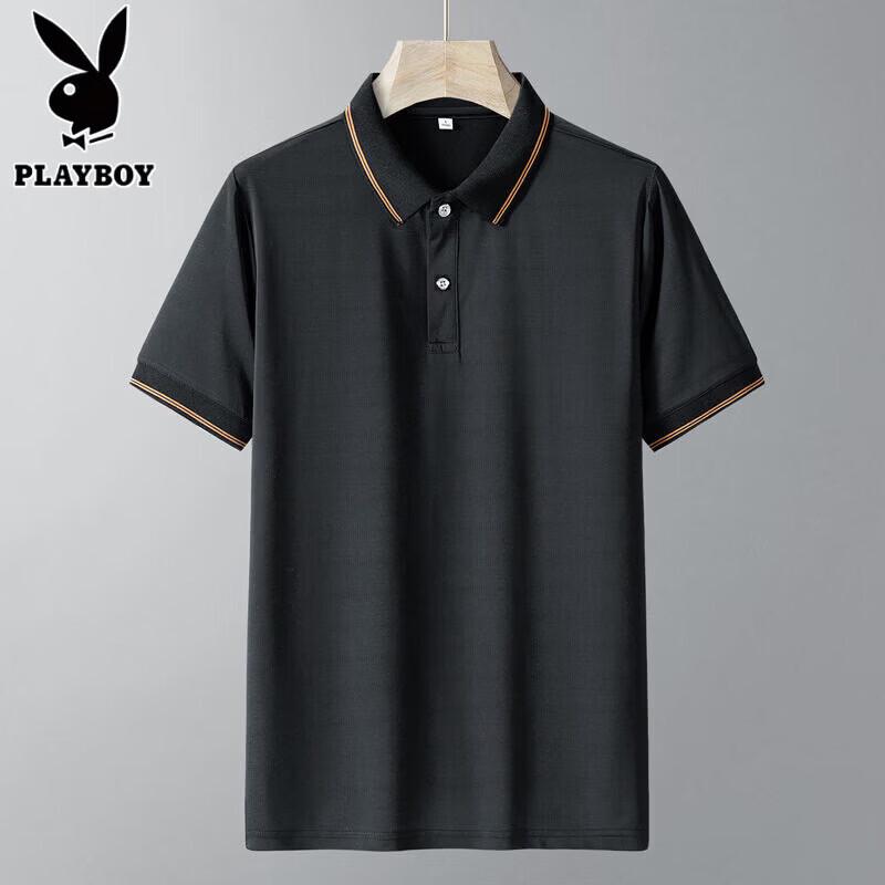 PLAYBOY Men s Ice Silk Polo T-Shirt 4XL