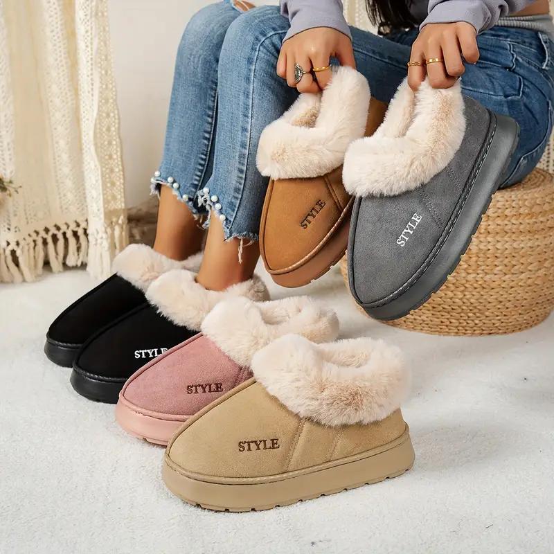 Couple's Luxury Comfortable Warm Fleece Lined Winter Slippers - Elegant, Warm, and Comfortable Thick Sole Indoor