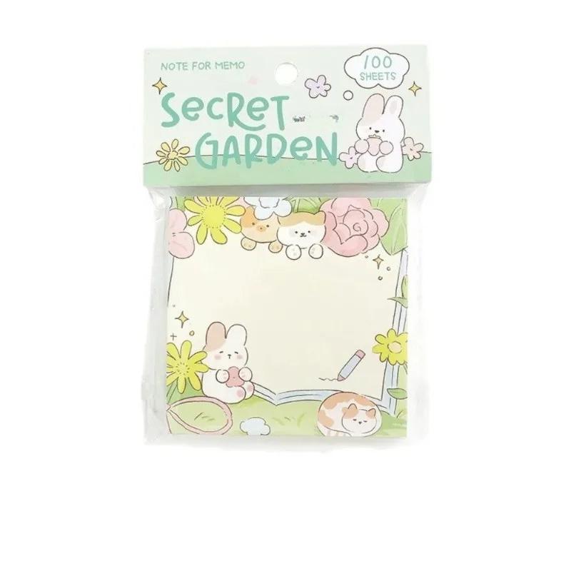 100sheets Post It Notes Flowers Cute Rabbits Illustration Materials Shapes Multifunctional Notes Leave A Message Sticky Note