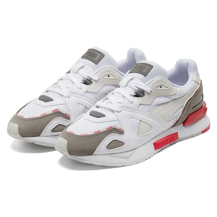 Puma Mirage Mesh Round Toe Lace-Up Low-Top Lifestyle Sneakers Unisex Sneakers Gray Red 381014-04