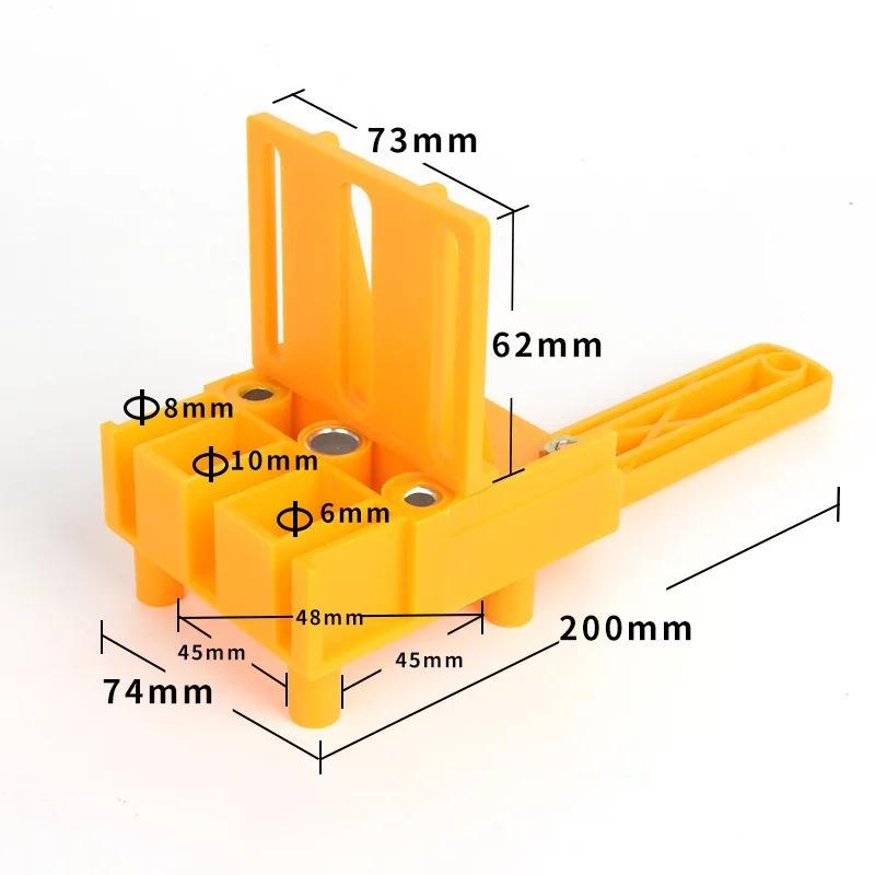 3-In-1 Handheld Woodworking Dowel Jig Self-Centering Drill Guide Kit 6/8/10mm Straight Hole Positioning Puncher Joinery Tools