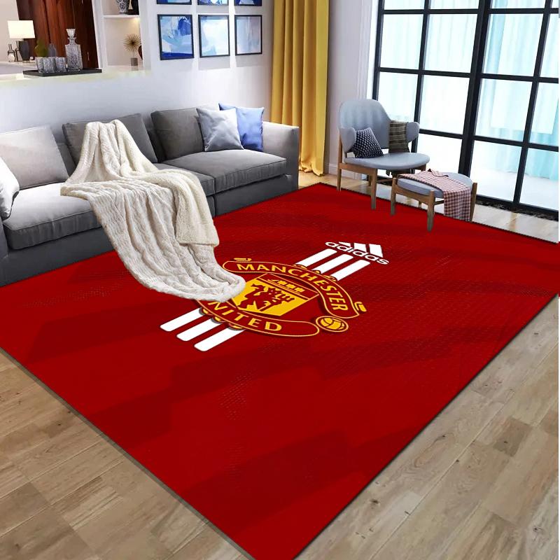 Manchester Football Pattern Rug, Indoor/Outdoor Mat, for Picnic, Gameroom, Bedroom, Office, Living Room, Home Decor Carpet, Birthday Gift