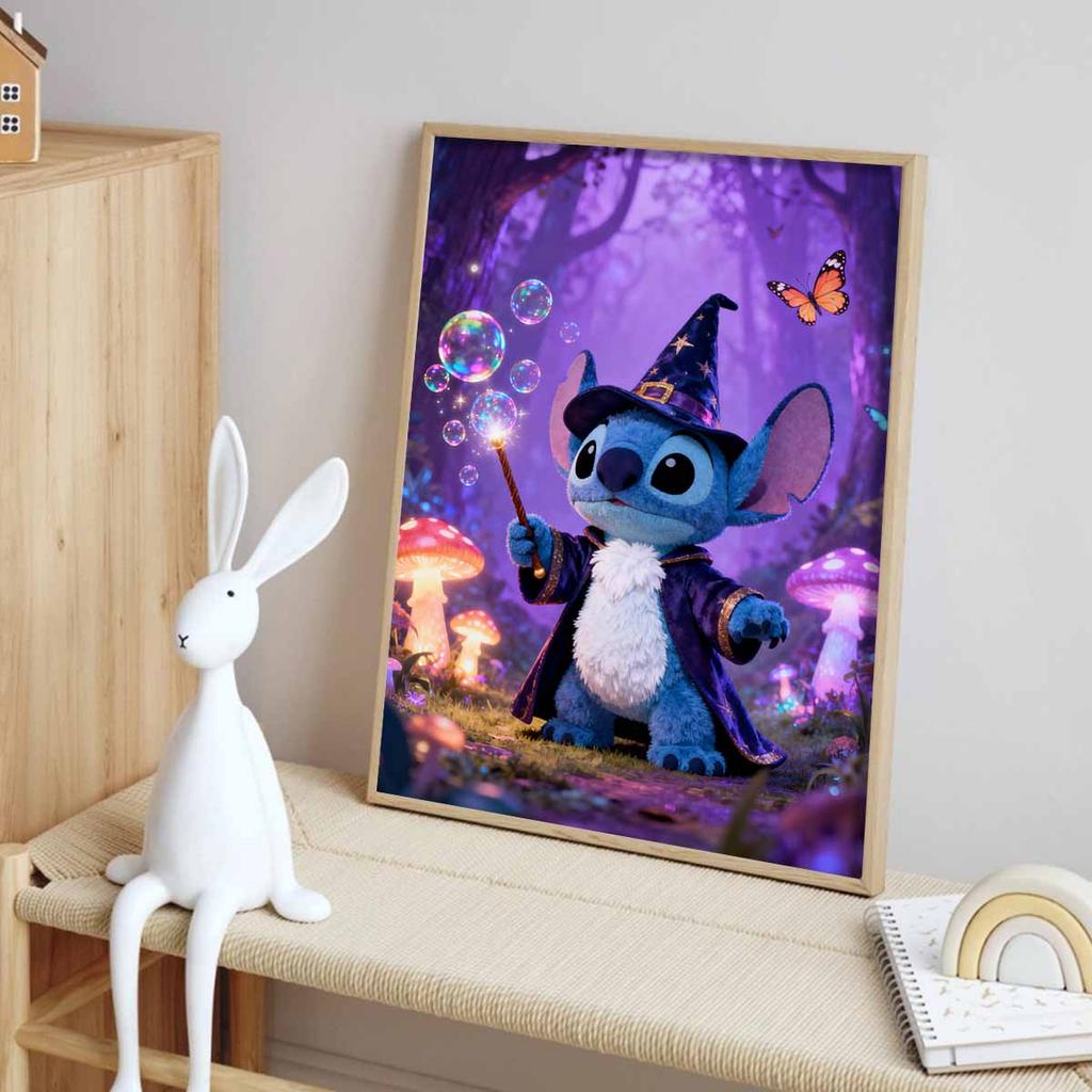 Disney Diamond Painting Kit DIY Round Home Wall Decor Adult Handmade Gift Wizard Stitch Mushroom Magic Forest 129 Characters
