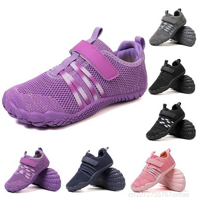 Chaussures pieds nus pour enfants Chaussures d'extérieur pour la plage et l'eau Antidérapantes Respirantes Large orteil Baskets décontractées Chaussures de course légères