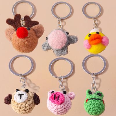 Schlüsselanhänger mit handgestricktem Elch Häkel-Hund Tier-Schlüsselanhänger für Damen Mädchen Handtaschen-Anhänger Handgemachter Schmuck Geschenke