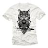 Swag Owl TShirt for Mens White Print In Black S-XXXXXL