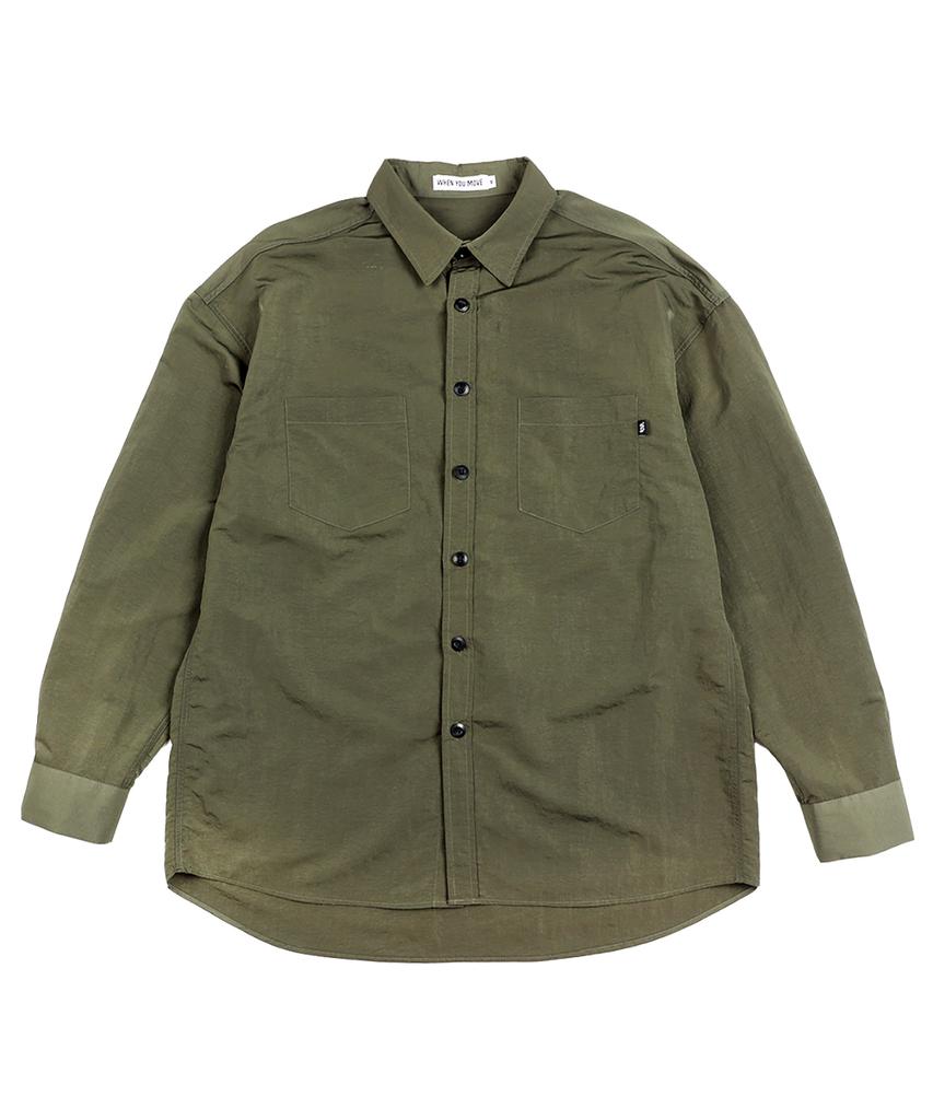 WHEN YOU MOVE Nylon City Pocket Shirt Navy