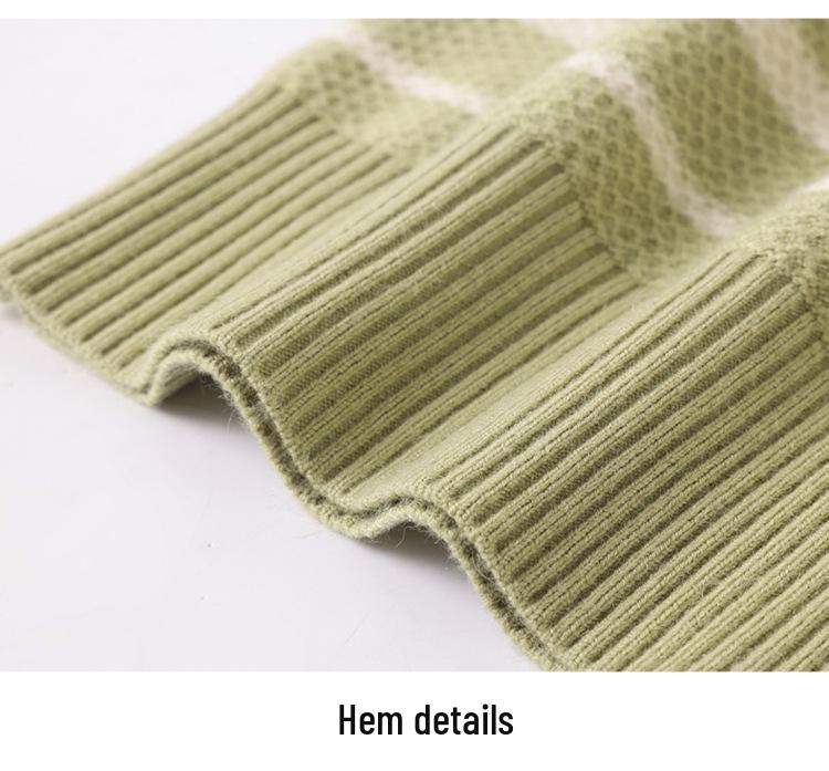 2026 Spring Knit Top for Moms: Lightweight Striped Sweater for Middle-Aged & Elderly Women, Perfect As a Spring & Autumn Layer