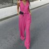 Fashion Wind Fashion New Arrival V-neck Sleeveless Vest Pants Two-piece Set V-Neck Vest and Pants Set