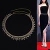 Mary Waist Chain - Women's Luxury Fashion Sparkling Rhinestone Tassel Chain - Dress Decoration Chain - Body Chain