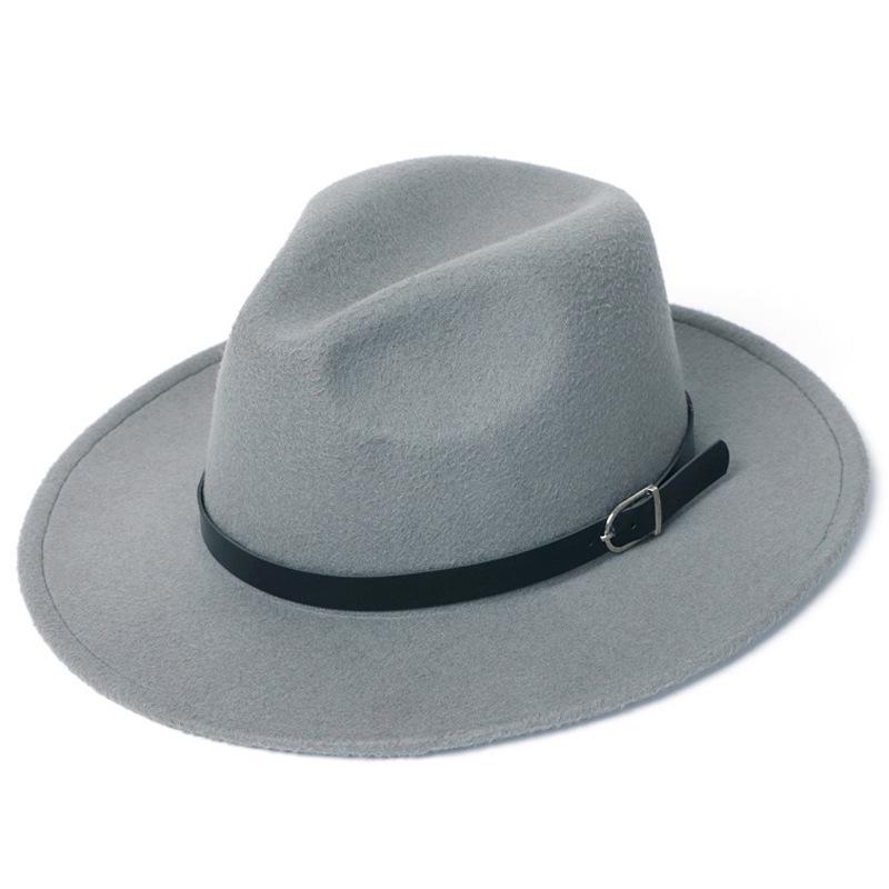 European Retro British-Style Jazz Top Hat with Buckle - Unisex Flat Top for Gentlemen and Ladies