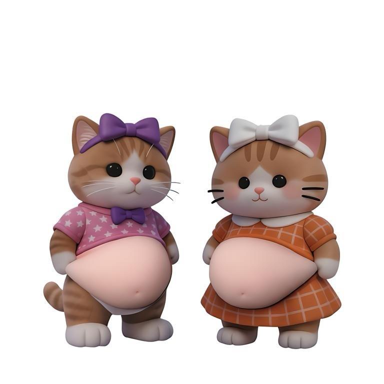 

3D Cat Belly Kneading Music Animation Cat Shiba Inu Counter-Collision Sticker Japanese And Korean Car Body Refrigerator Sticker