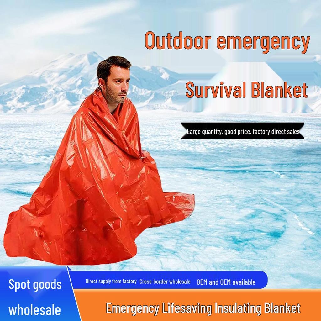 Emergency Outdoor Survival Blanket with Insulation, Sun Protection, Rainproof Features - Aluminum Film Travel Gear
