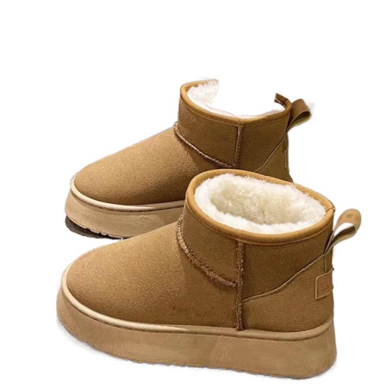 Thick-soled Snow Boots Winter Year Piled and Thickened Pregnant Women Large Cotton Shoes Bread Shoe Size
